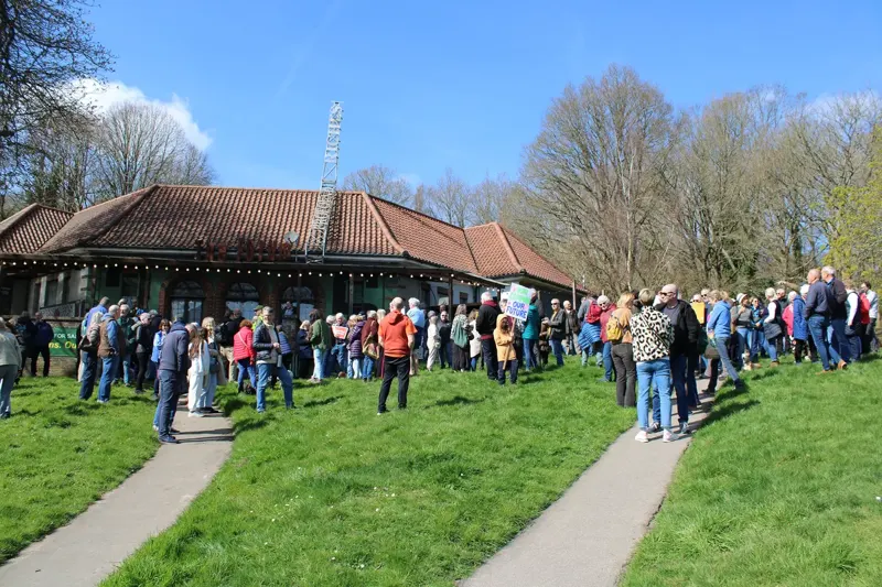 Community march proceeding through The Pantiles