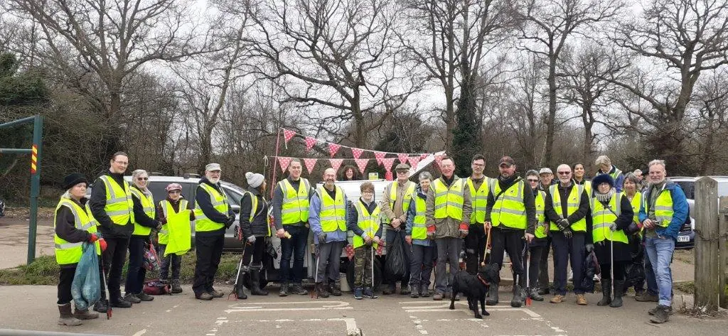 Volunteers taking part in practical conservation on the Commons